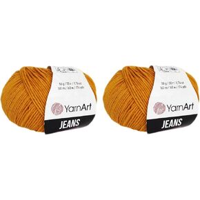 غزل قطن أميجورومي، خيوط جينز YarnArt 55% قطن 45% أكريليك، مجموعة من 2 خصلة 100 جرام 350 ياردة من قطن الأكريليك الحياكة 2 غزل رياضي (84)