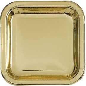 Elegant Gold Foil Stripes Luncheon Napkins - 16-Pack - Foil Stamped, Durable & Soft Touch - Perfect for Special Occasions & Parties