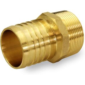 FQNB1010-OM 1 Inch x 1 Inch No Lead Adapters x MIP, Brass Construction, Compatible w/PEX Piping, Low-Cost Plumbing Connection, Durability & Reliability, Easy to Install, 1 x 1
