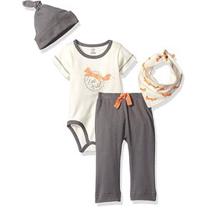 Touched by Nature baby-girls Organic Cotton Layette Set 4-piecePants Set