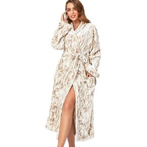 RONGTAI Robes for Women Luxurious Womens Robe with Shawl collars and belted Lightweight and warm for Bath Travel and Gifts