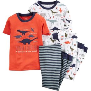 Carter's Baby Boys' 4 Piece Slogan Tee PJ Set (Baby)