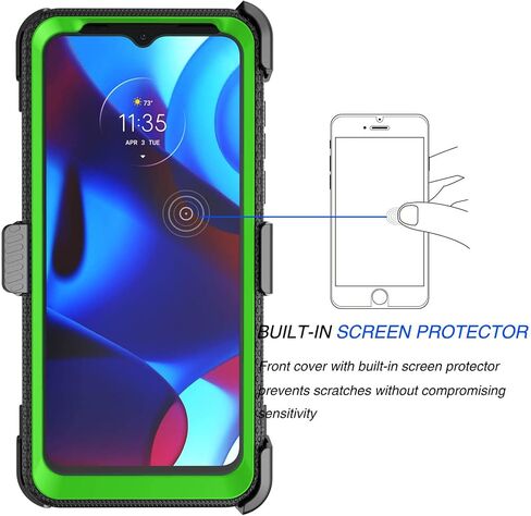 Tekcoo for Moto G Pure Case/for Motorola Moto G Pure 2021 Holster Clip, [Tshell] Shock Absorbing [Built-in Screen] [Kickstand Locking Belt] Secure Swivel Defender Full Body Carrying Covers Black in Saudi Arabia