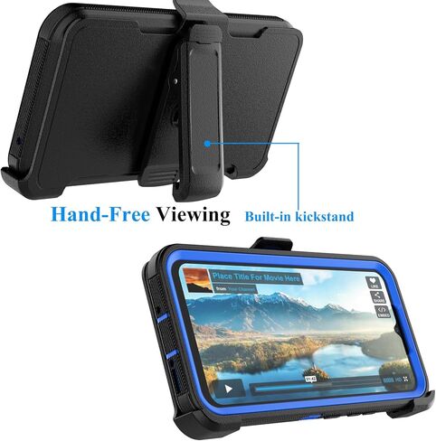 حافظة Njjex متينة لهاتف Samsung Galaxy A54 5G، حافظة لهاتف Galaxy A54 5G مع حافظة مشبك حزام، واقي شاشة مدمج عالي التحمل مقاوم للصدمات وغطاء هاتف صلب [برتقالي] in Kuwait