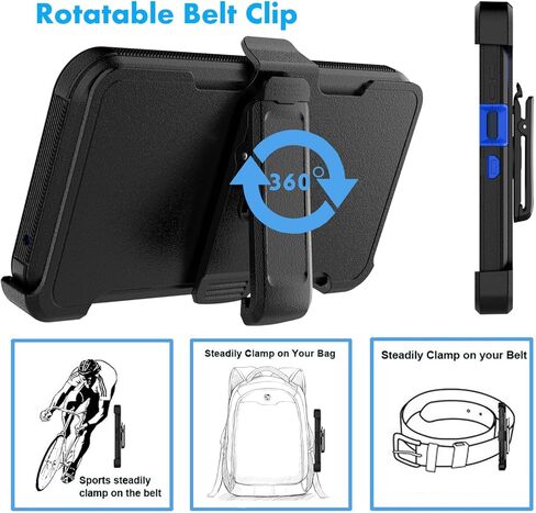 حافظة Njjex متينة لهاتف Samsung Galaxy A54 5G، حافظة لهاتف Galaxy A54 5G مع حافظة مشبك حزام، واقي شاشة مدمج عالي التحمل مقاوم للصدمات وغطاء هاتف صلب [برتقالي] in Kuwait