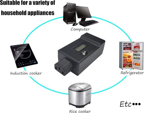 CERRXIAN C14 to C13 LED Electricity Power Consumption Energy Meter Voltage Amps Usage Monitor in Saudi Arabia
