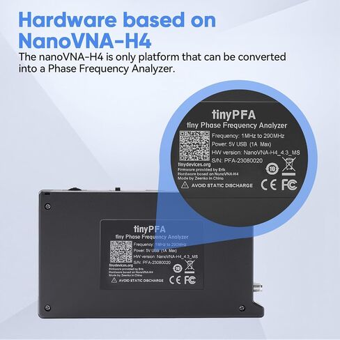 محلل تردد الطور SeeSii TinyPFA، شاشة لمس 4 بوصة 1 ميجاهرتز - 300 ميجاهرتز، جهاز اختبار تردد الطور المحمول مع بطاقة MicroSD، اختبار إشارات الإدخال لمصدر المذبذب/الساعة لأجهزة NanoVNA-H4 in Kuwait
