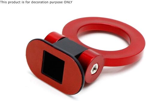 iJDMTOY Red Universal Ring Track Racing Style Tow Hook Aesthetic Decoration Kit Compatible With Any Car SUV Truck (Not Functional, Decorative Purpose ONLY) in Saudi Arabia