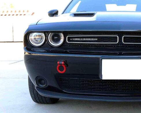 iJDMTOY Red Universal Ring Track Racing Style Tow Hook Aesthetic Decoration Kit Compatible With Any Car SUV Truck (Not Functional, Decorative Purpose ONLY) in Saudi Arabia