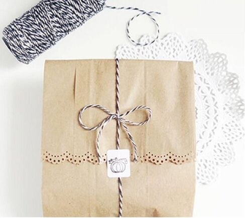 Bakers Twine Black and White, LaZimnInc Cotton Twine Packing String for Gardening, Decoration, Tying Cake and Pastry Boxes, Silverware, DIY Crafts & Gift Wrapping, Art and Crafts (2 mm/328Feet) in Saudi Arabia