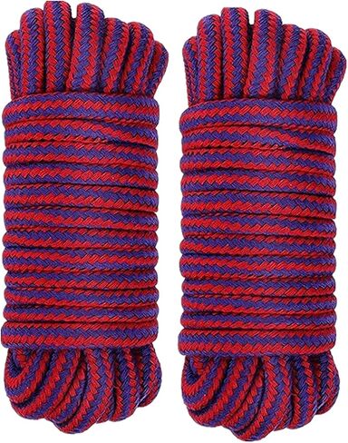 2Pack 10 M/33 Feet 6 MM All Purpose Rope Soft Cotton Rope Cord Thick Cotton Twisted Cord (Pink+Red) in Saudi Arabia