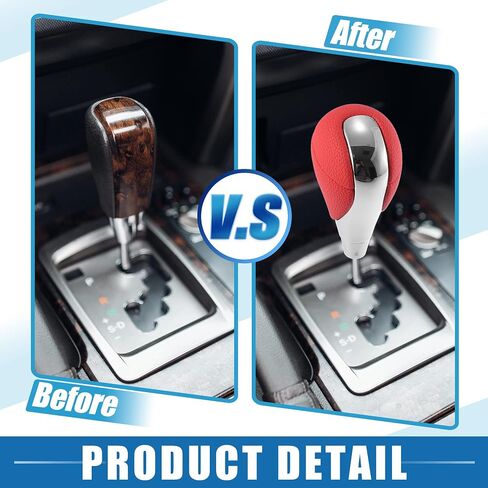 Gear Stick Shift Knob Gear Shift Knob Stick Shifter for Lexus ES300h ES350 GS300 GS350 GS430 GS450h GS460 IS250 IS300 IS350 LS460 Red Silver Tone in Saudi Arabia