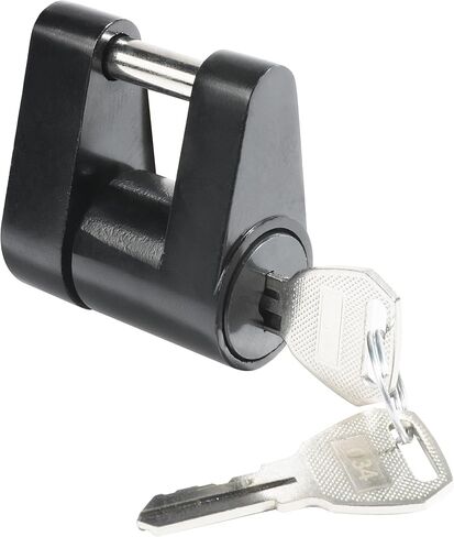 قفل مقرنة لسان المقطورة، دبوس قفل مقرنة لسان المقطورة، قطر 1/4 بوصة، امتداد 3/4 بوصة، أمان حماية كاملة لسحب قوة السحب، قفل وصلة المقطورة (أسود) in Kuwait