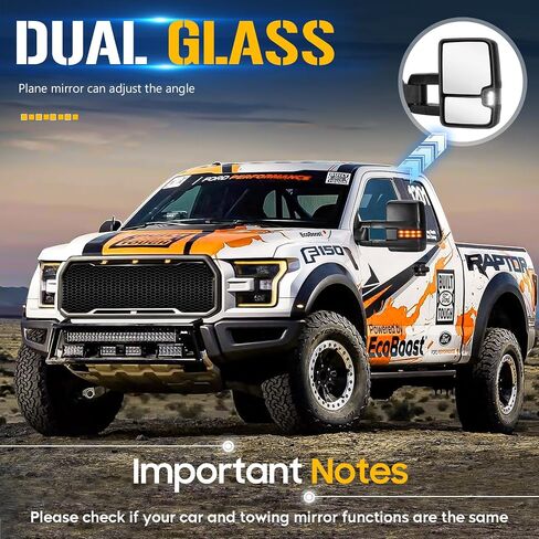 Towing Mirrors Fit for Chevrolet GMC C1500 K1500 C2500 K2500 K3500 C3500 1988-1998 C1500 C2500 K1500 K2500 Suburban Tahoe Yukon 1992-1999 Power Heated Clearance Turn Signal Light Set of 2 in Saudi Arabia
