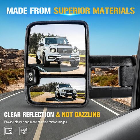 Towing Mirrors Fit for Chevrolet GMC C1500 K1500 C2500 K2500 K3500 C3500 1988-1998 C1500 C2500 K1500 K2500 Suburban Tahoe Yukon 1992-1999 Power Heated Clearance Turn Signal Light Set of 2 in Saudi Arabia