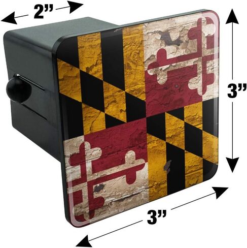 Rustic Distressed Maryland State Flag Tow Trailer Hitch Cover Plug Insert in Saudi Arabia