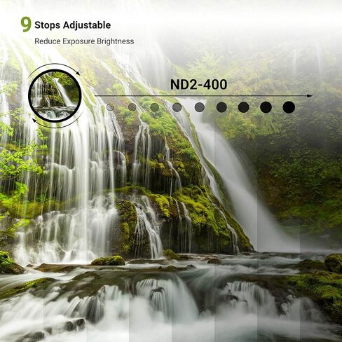 PROfezzion 58mm Variable ND Filter ND2-ND400 Variable Neutral Density Fader | for Canon EOS Rebel T7 T6 T8i SL3 2000D 4000D + EF-S 18-55mm Kit Lens, for Fujifilm X-T5 X-T4 X-T3 X-T2 + XF 18-55mm Kit Lens in Saudi Arabia