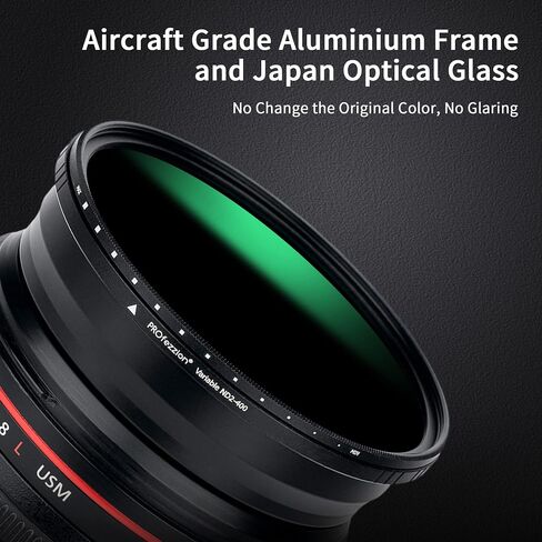 PROfezzion 58mm Variable ND Filter ND2-ND400 Variable Neutral Density Fader | for Canon EOS Rebel T7 T6 T8i SL3 2000D 4000D + EF-S 18-55mm Kit Lens, for Fujifilm X-T5 X-T4 X-T3 X-T2 + XF 18-55mm Kit Lens in Saudi Arabia