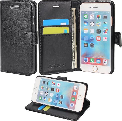 حافظة iPhone 6s /6، حافظة Wisdompro Premium PU جلدية 2 في 1 واقية [محفظة قلابة قابلة للطي] مع حامل بطاقة الائتمان/فتحات وحبل معصم لهاتف Apple 4.7 بوصة iPhone 6s /6 (أرجواني) in Kuwait
