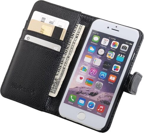 حافظة iPhone 6s /6، حافظة Wisdompro Premium PU جلدية 2 في 1 واقية [محفظة قلابة قابلة للطي] مع حامل بطاقة الائتمان/فتحات وحبل معصم لهاتف Apple 4.7 بوصة iPhone 6s /6 (أرجواني) in Kuwait