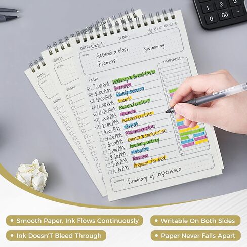 مخطط يومي غير مؤرخ، مفكرة Bertteger To Do List، 160 يومًا من التسجيل على الوجهين، 8.2 بوصة × 5.7 بوصة، تطوير عادات التخطيط الجيدة in Saudi Arabia
