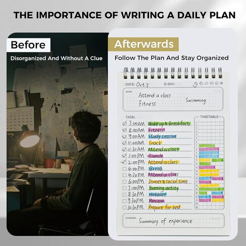 مخطط يومي غير مؤرخ، مفكرة Bertteger To Do List، 160 يومًا من التسجيل على الوجهين، 8.2 بوصة × 5.7 بوصة، تطوير عادات التخطيط الجيدة in Saudi Arabia