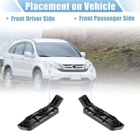 زوج X AUTOHAUX من دعامة المصد الأمامي، حامل تثبيت فاصل للسائق وجانب الركاب 71193-SWA-003 لسيارة Honda CR-V 2007-2011 بلاستيك أسود in Saudi Arabia