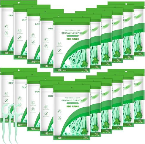 Maxcheck 2000 Count Floss Picks Bulk Natural Dental Floss Picks Toothpicks Sticks High Pull Tooth Flosser Picks Sustainable Floss Picks for Teeth (Black) in Saudi Arabia