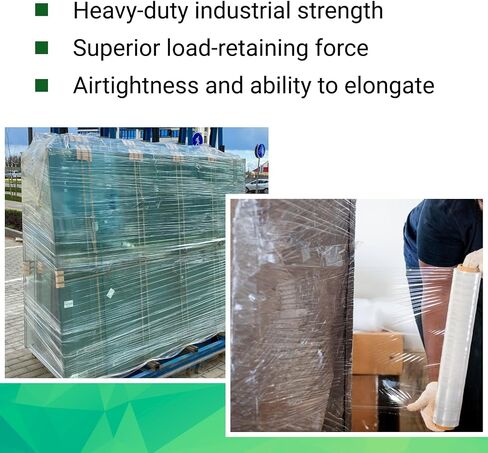 IDL Packaging 18" x 1000' 115 Gauge Strong Hand Stretch Wrap Roll (Pack of 1 Roll) - Extra Sticky Clear Stretch Wrap Film for Moving and Packing - Tear-Resistant Plastic Wrap for Moving and Shipping in Saudi Arabia