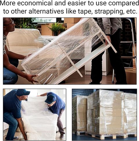 IDL Packaging 18" x 1000' 115 Gauge Strong Hand Stretch Wrap Roll (Pack of 1 Roll) - Extra Sticky Clear Stretch Wrap Film for Moving and Packing - Tear-Resistant Plastic Wrap for Moving and Shipping in Saudi Arabia