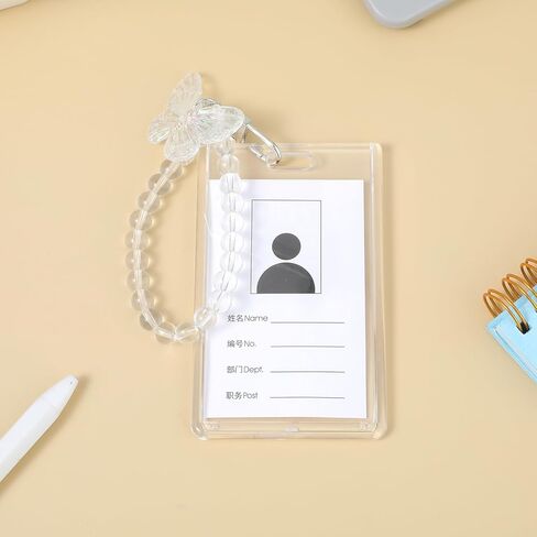 Acrylic Kpop Photocard Holder 3 Inch ID Badge Holder Transparent ID Card Holder Photo Card Protector for Office ID Card for Women in Saudi Arabia