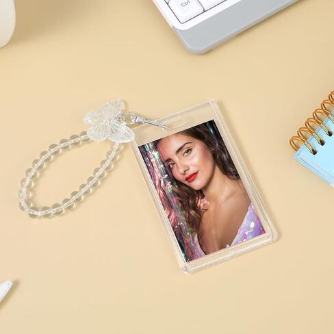Acrylic Kpop Photocard Holder 3 Inch ID Badge Holder Transparent ID Card Holder Photo Card Protector for Office ID Card for Women in Saudi Arabia