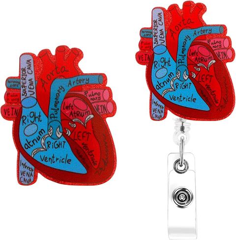TIESOME Cardiac Retractable Badge Reel Holder, Funny Heart Badge Reels Nursing Name Tag ID Clip Badge Reel Accessories Badge Holders Label Holder for Nurses Nursing Student(Orange) in Saudi Arabia