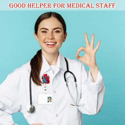 TIESOME Cardiac Retractable Badge Reel Holder, Funny Heart Badge Reels Nursing Name Tag ID Clip Badge Reel Accessories Badge Holders Label Holder for Nurses Nursing Student(Orange) in Saudi Arabia