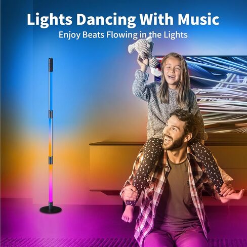 مصباح أرضي زاوية BRIMAX RGBWIC، مصباح أرضي LED قابل للفصل مع ضوء كشاف، مصباح زاوية ذكي مع 16 مليون لون ومزامنة موسيقى DIY، تطبيق وجهاز تحكم عن بعد لغرفة المعيشة وغرفة النوم وغرفة الدراسة وعيد الميلاد in Kuwait