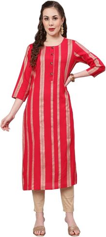 Women's Rayon Floral Print Straight Kurta in Saudi Arabia