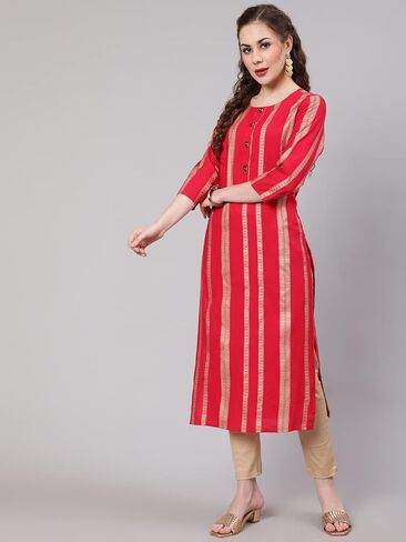 Women's Rayon Floral Print Straight Kurta in Saudi Arabia