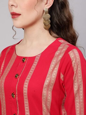Women's Rayon Floral Print Straight Kurta in Saudi Arabia