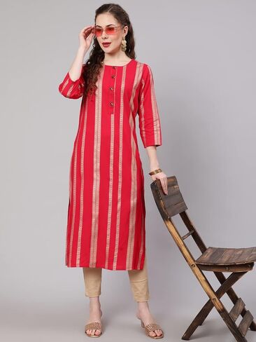 Women's Rayon Floral Print Straight Kurta in Saudi Arabia