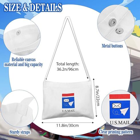 مجموعة أزياء ساعي البريد تتضمن سترة زرقاء وحقيبة قماشية وأظرف ونظارات وقبعة لمستلزمات الهالوين ساعي البريد التنكرية in Kuwait