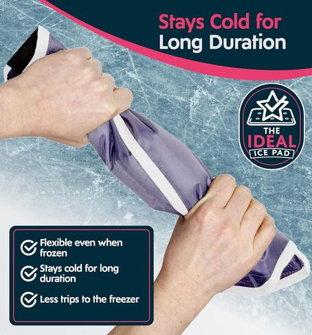 Magic Gel Ice Pack for Knee - Reusable Cold Wrap for Injuries - Soft Flexible Cooling for Icing Knees, Elbow, Calf, Wrist - Adjustable Wraparound Straps in Saudi Arabia