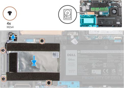 كابل القرص الصلب SATA 2.5 بوصة PCX32 مع حامل علبة الأقراص الصلبة 96GVC مجموعة بديلة لـ Dell Precision 3571 3561 Latitude 5521 5531 in Kuwait