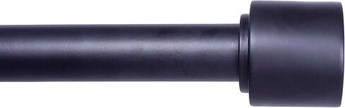 Kenney KNM85965 Astrid Cap End قضيب ستارة نافذة مزخرف ممتاز، طول قابل للتعديل 66-120 بوصة، لمسة نهائية سوداء، أنبوب فولاذي بقطر 1 بوصة in Kuwait