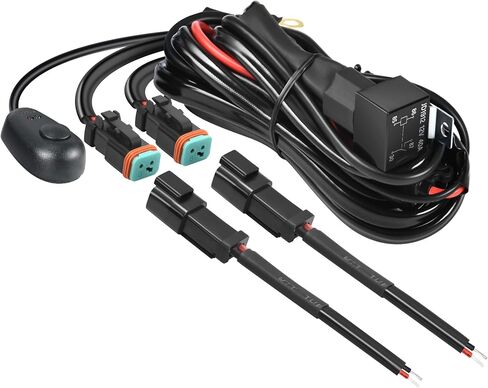YITAMOTOR 14AWG DT موصل الأسلاك تسخير عدة LED شريط الضوء يصل إلى 300W 12V تشغيل وإيقاف التبديل مقاوم للماء السلطة التتابع بليد فيوز 2 الرصاص 40A 10ft لالتقاط ATV قبالة الطريق الضباب القيادة ضوء LED ضوء العمل in Kuwait
