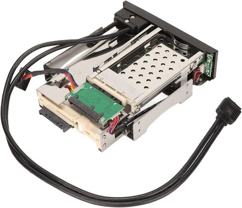 Yoidesu رف القرص الصلب الداخلي SATA، 2.5/3.5in Trayless Hot Swap SATA Mobile Rack Dual USB3.0 SATA HDD تصاعد قوس لخليج محرك الأقراص المرنة 5.25in in Kuwait