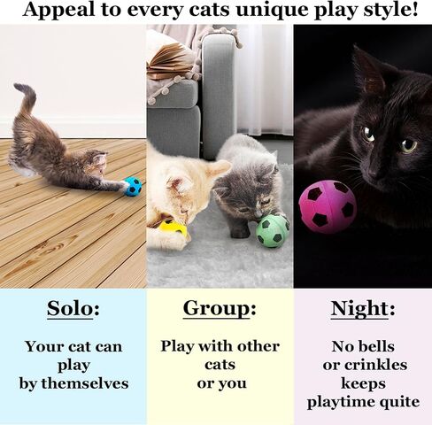 كرات إسفنجية للقطط من كوكو، 3.81 سم، كرات كرة قدم إسفنجية ناعمة للتمرين والأنشطة التفاعلية، كرات قوية ونطاطة للقطط، 8 كرات في كل عبوة in Kuwait