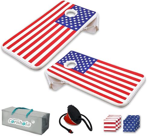 FunWater 4'x2' مجموعة Cornhole صالة حمام السباحة بونغ قابلة للنفخ مع اللعب الاجتماعي العائم المحمول المتعدد in Kuwait