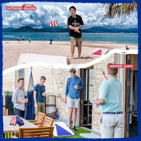 FunWater 4'x2' مجموعة Cornhole صالة حمام السباحة بونغ قابلة للنفخ مع اللعب الاجتماعي العائم المحمول المتعدد in Kuwait