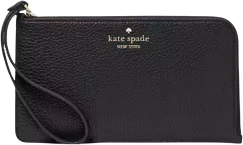 Kate Spade Lucy Glitter Medium L-Zip Wristlet (Black) in Saudi Arabia