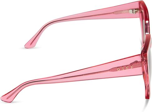 نظارات شمسية كبيرة الحجم من DIFF Blaire Designer للنساء حماية من الأشعة فوق البنفسجية 400، كريستال وردي كاندي + بني متدرج in Kuwait